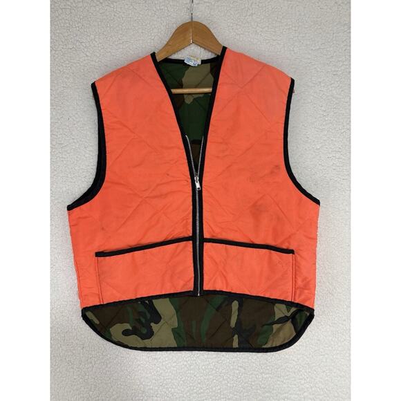 VTG Empire Insulated Wear Hunting Vest Reversible Orange/Camo Lightweight Large - Picture 2 of 8
